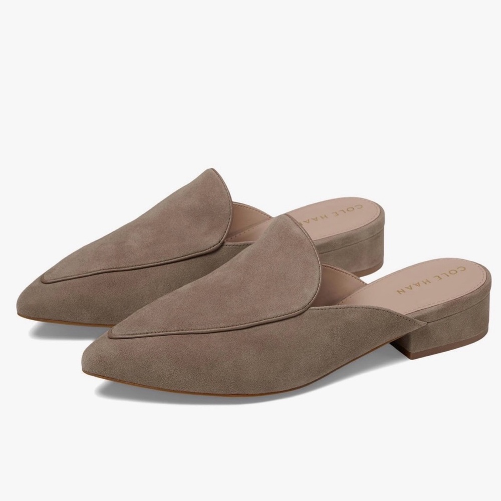Cole Haan Suede Piper Mules Irish Cream Size 8